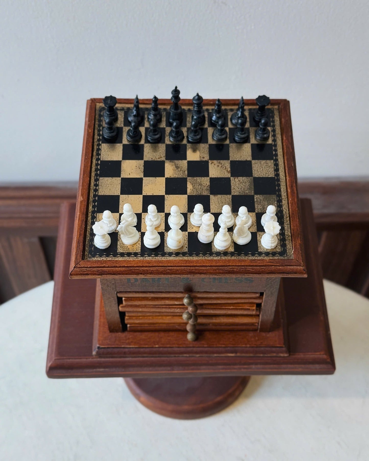Vintage Chess d Dart Cabinet