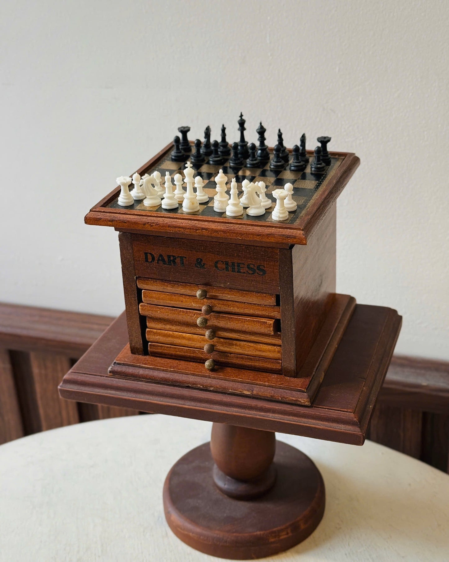 Vintage Chess d Dart Cabinet