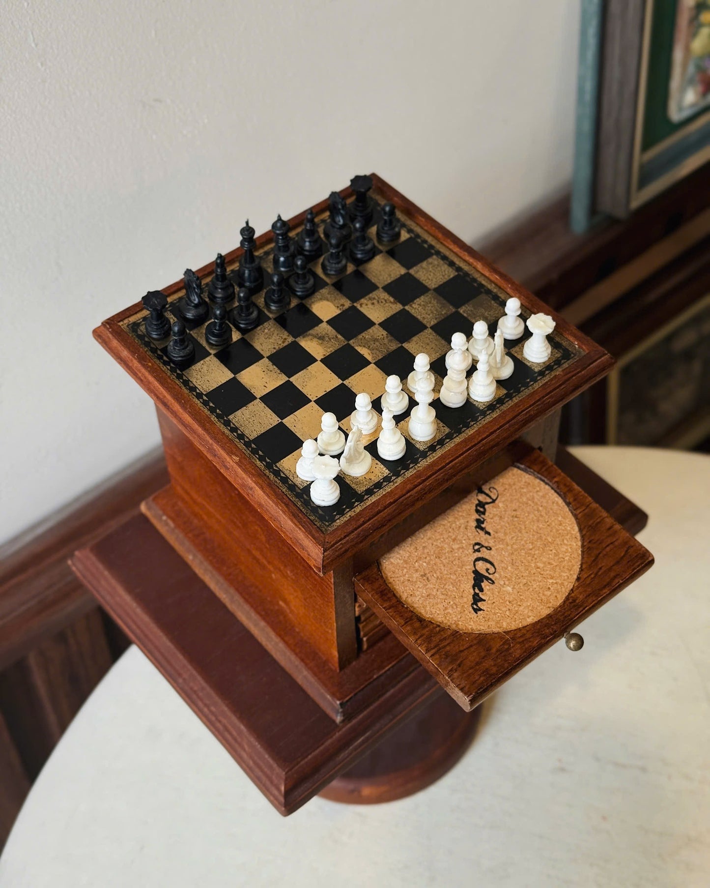 Vintage Chess d Dart Cabinet