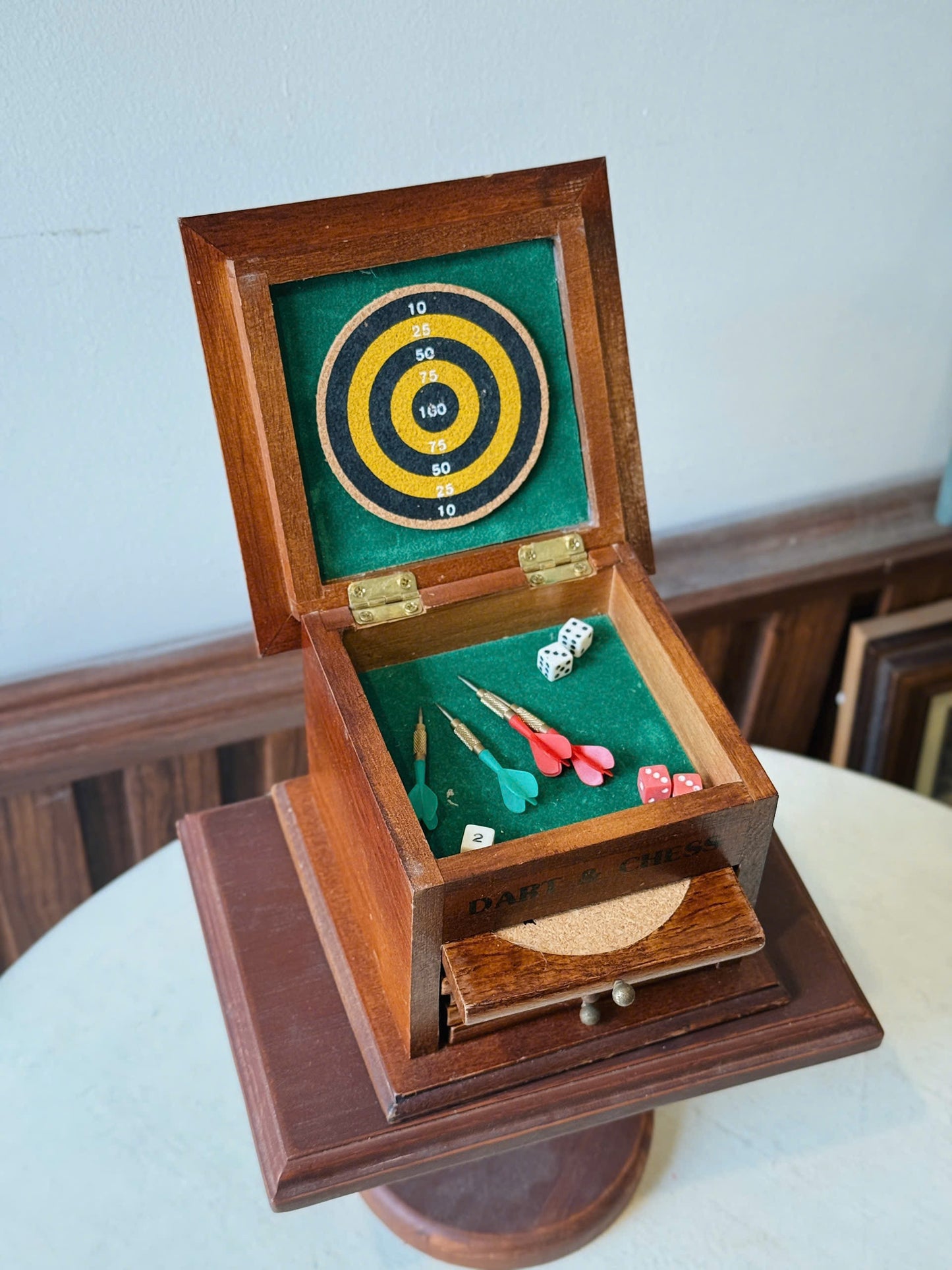 Vintage Chess d Dart Cabinet