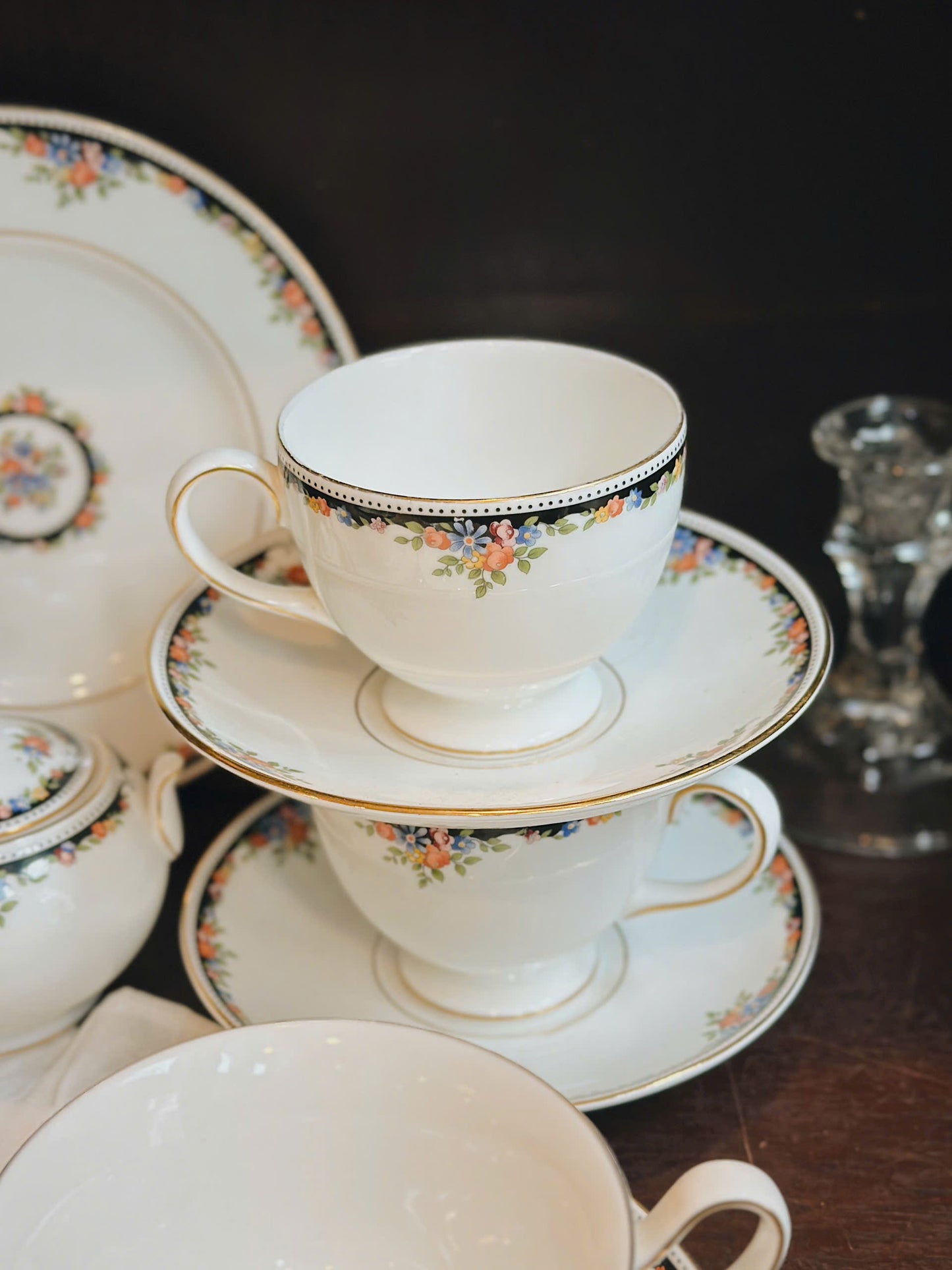 Set tiệc trà họa tiết viền hoa - WEDGWOOD OSBORNE ✨