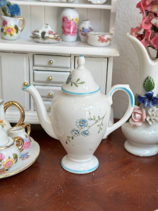 Miniature Teapot with Flower Pattern