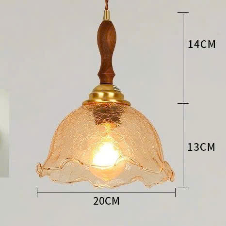 Crackle Effect Glass Pendant Light