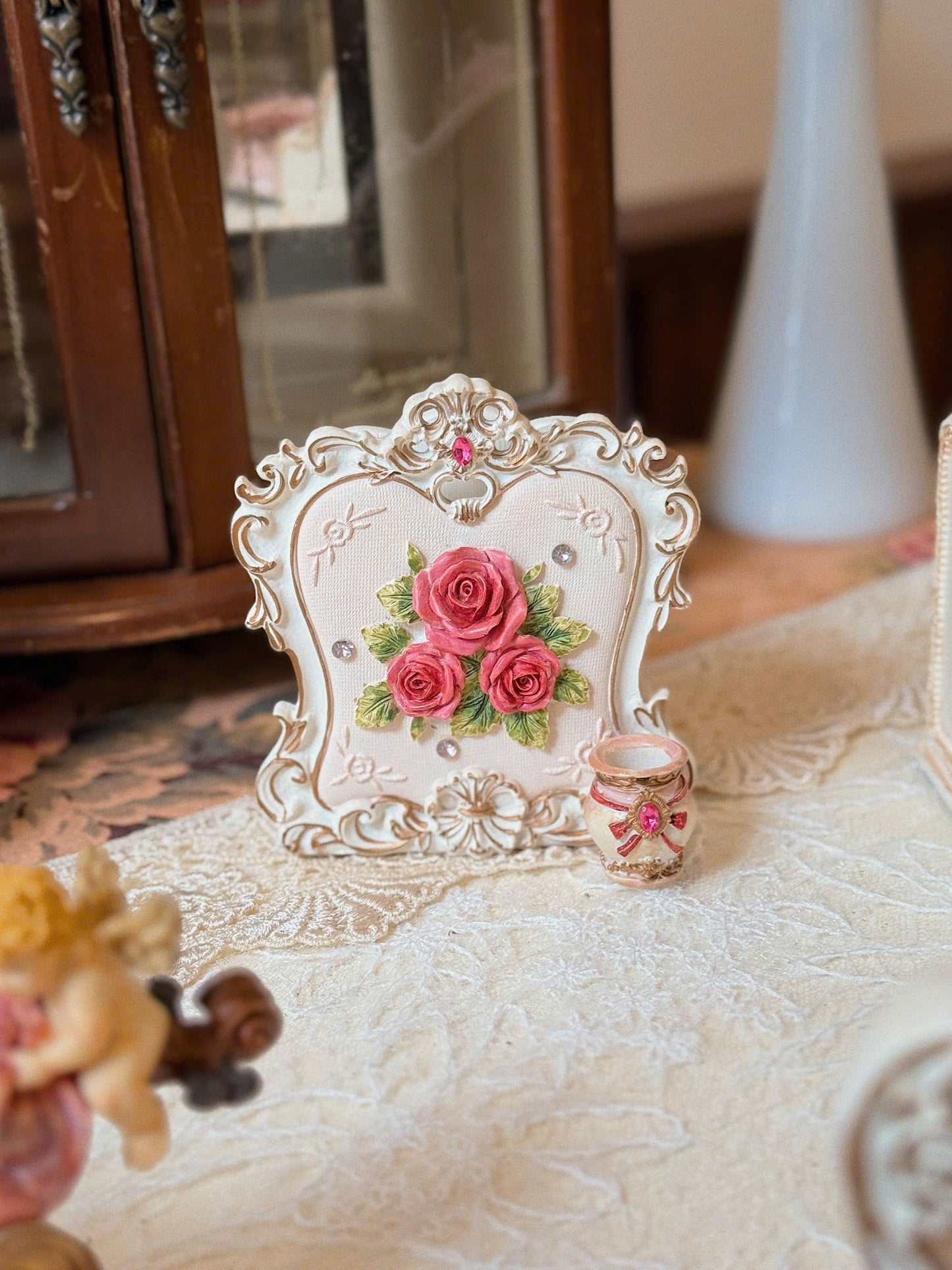 Roses Shaped Note Paper & Pen Holder - Made in Japan