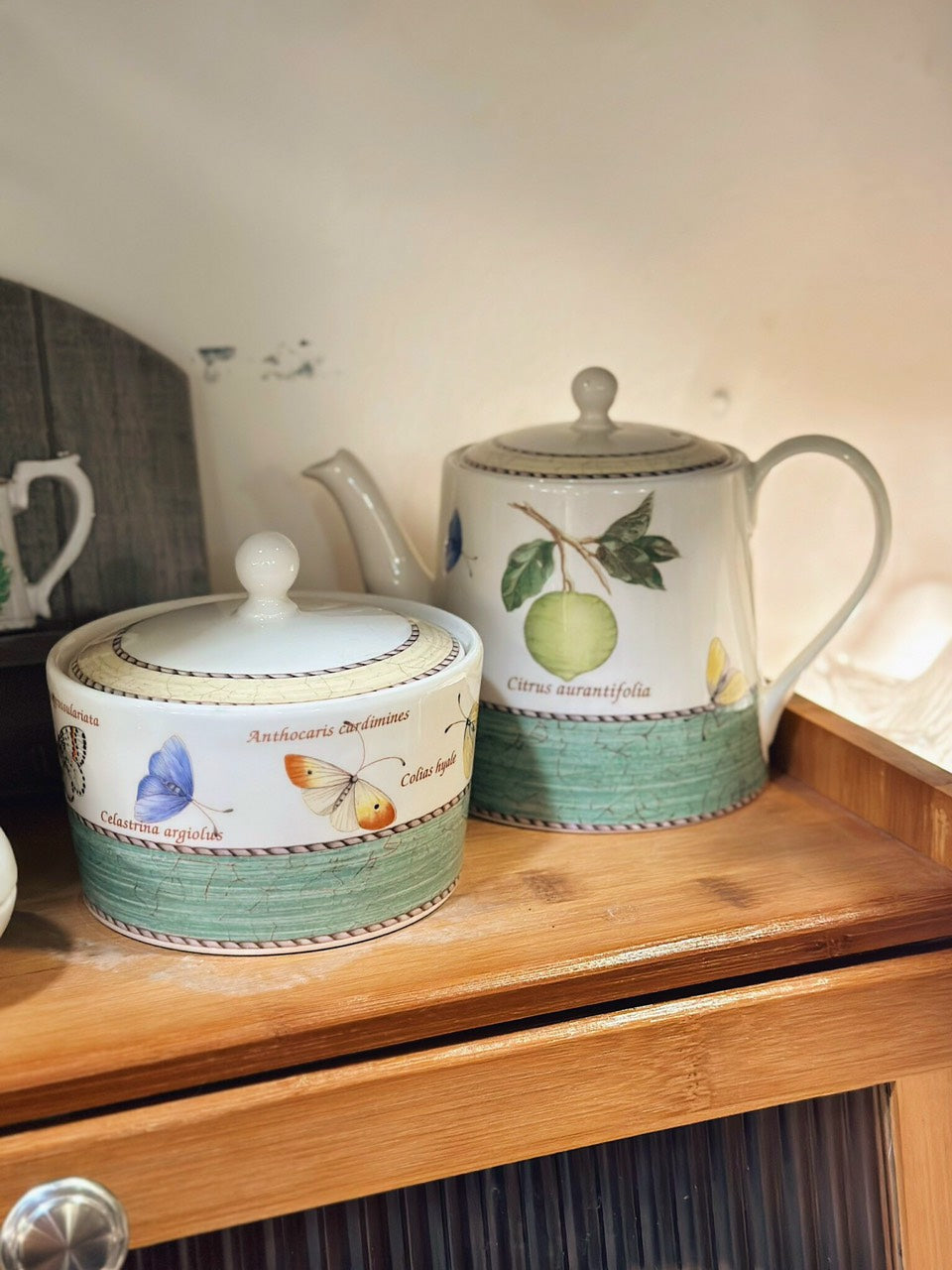 Bộ ấm hũ trà gốm sứ họa tiết cổ điển Wedgwood ✨ Made in England