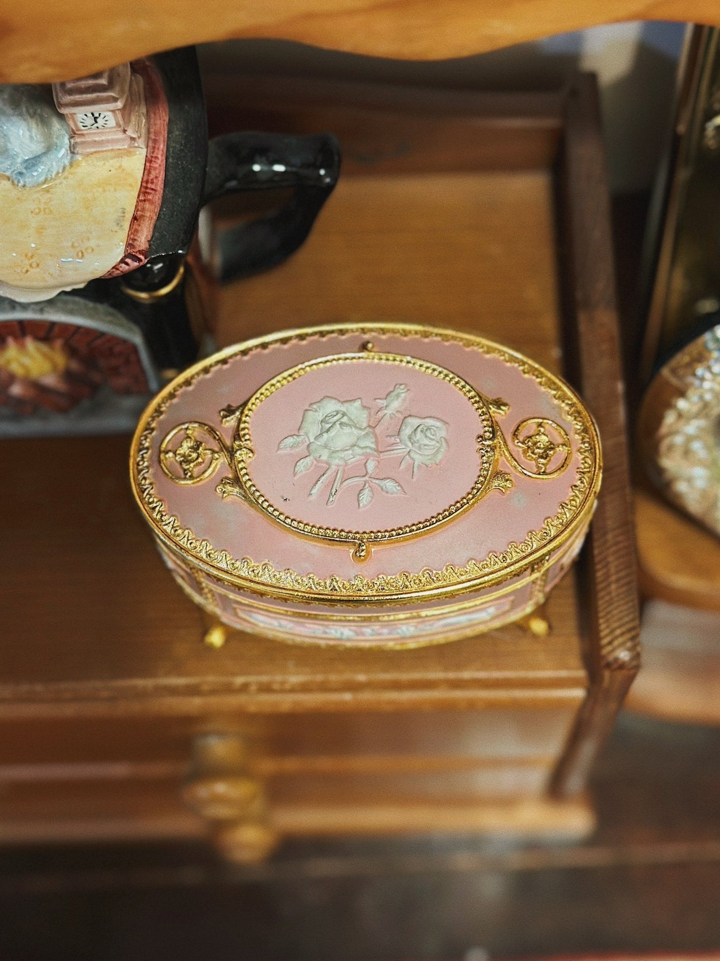 Hộp nhạc trang sức màu hồng xinh iu - Made in Japan