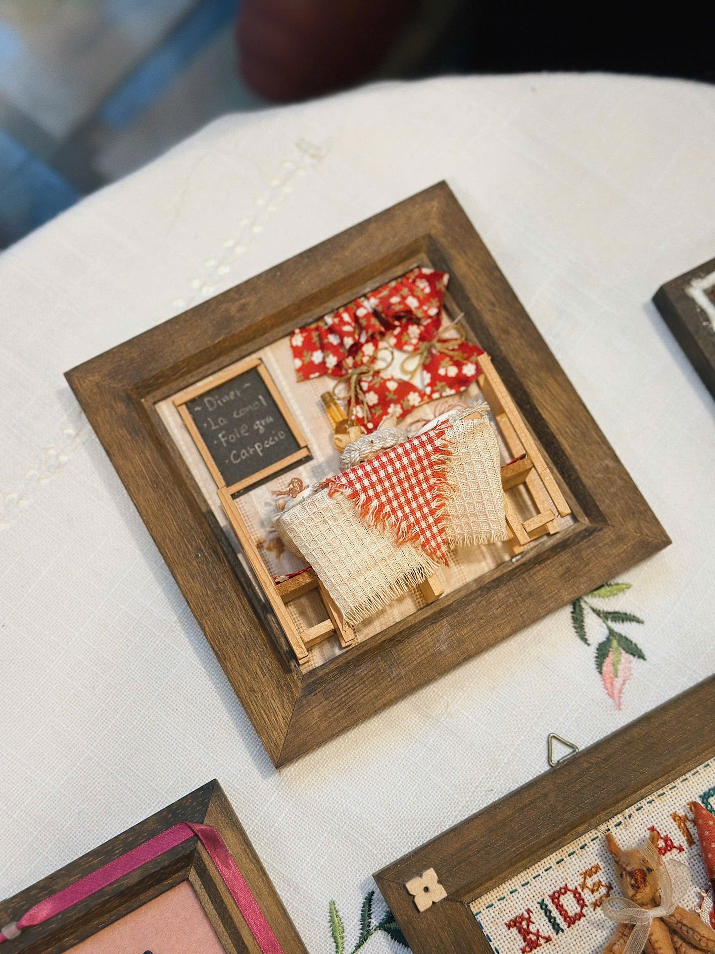 3D Miniature Handcrafted Wood Framed Wall Art Decor