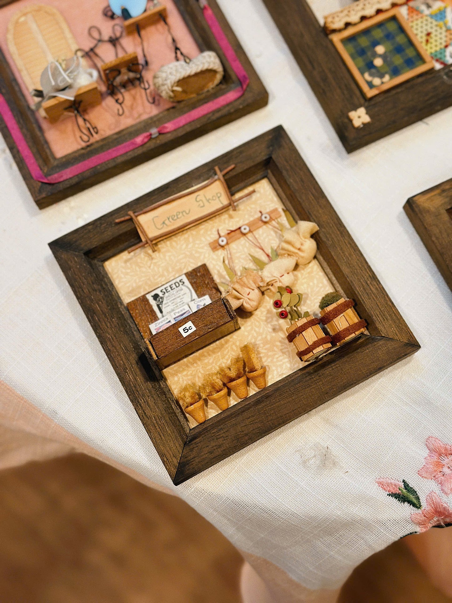 3D Miniature Handcrafted Wood Framed Wall Art Decor