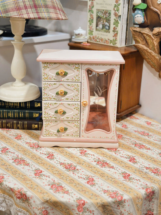 Vintage Hand Painted Jewelry Cabinet