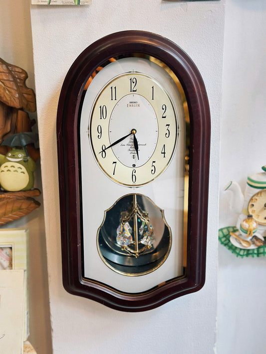 Seiko Emblem Quartz Wooden Wall Clock