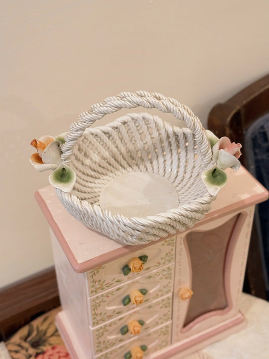 Vintage Ceramic Basket - Made in Italy