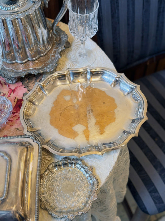 Antique Silver Plated Oval Tray
