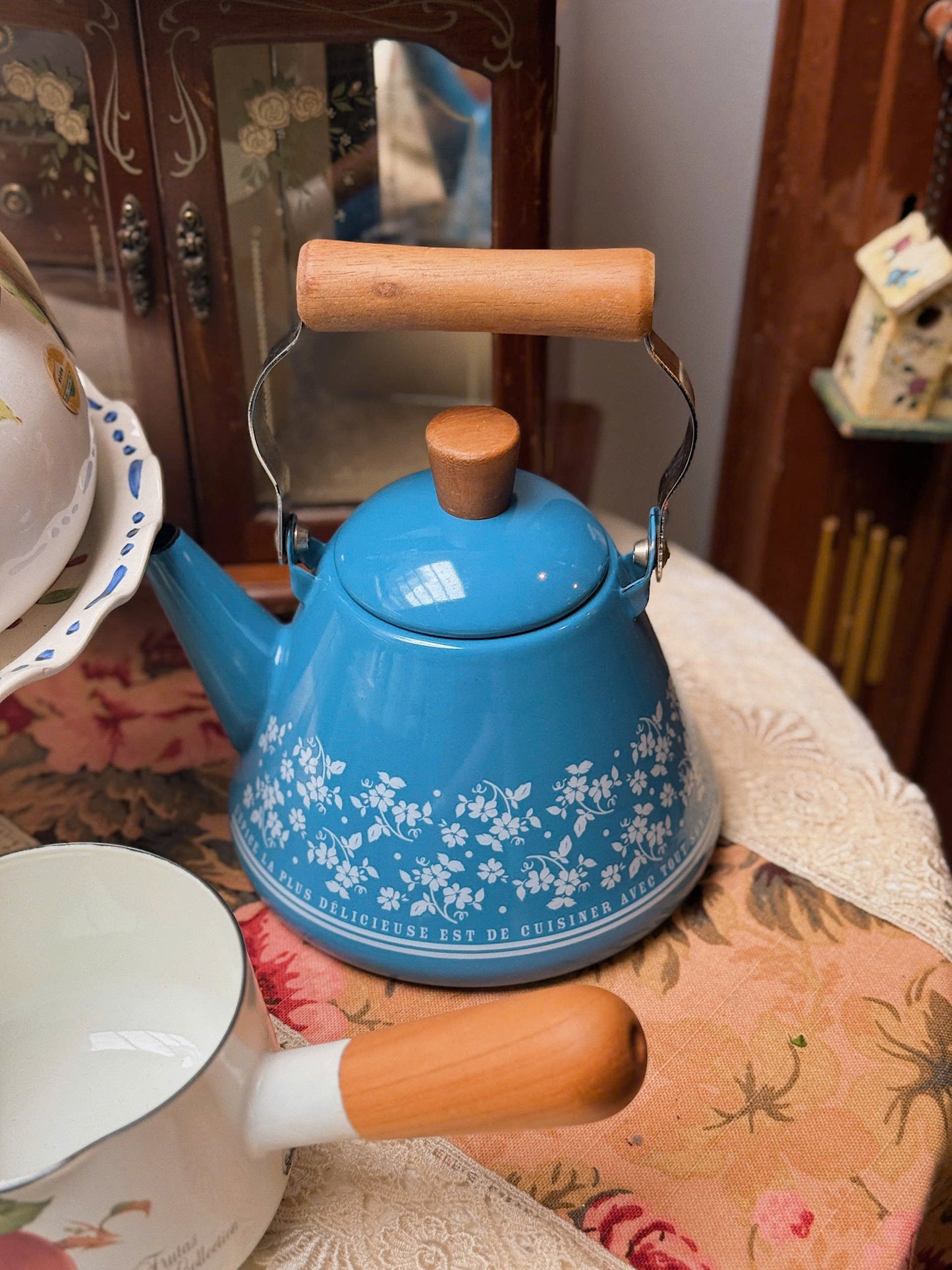 Afternoon Tea Blue Enamel Kettle