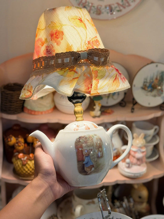 Reworked Peter Rabbit Teapot Lamp