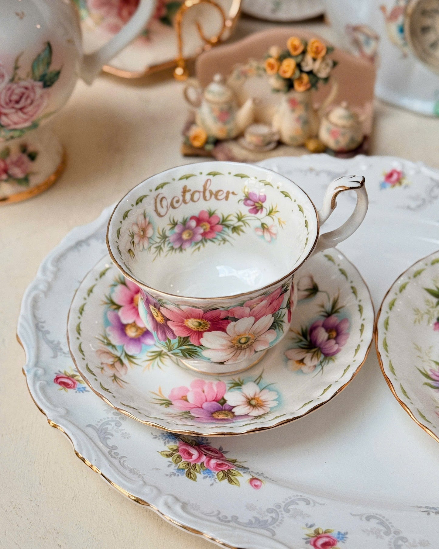 Royal Albert Month Flowers Tea Cup & Saucer