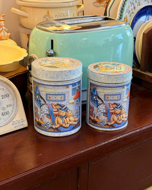 Set Vintage Teddy Toy Box