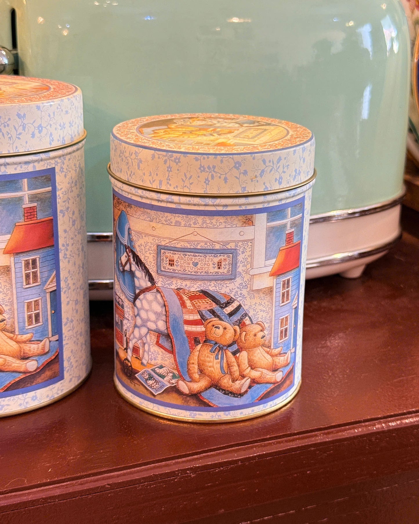 Set Vintage Teddy Toy Box