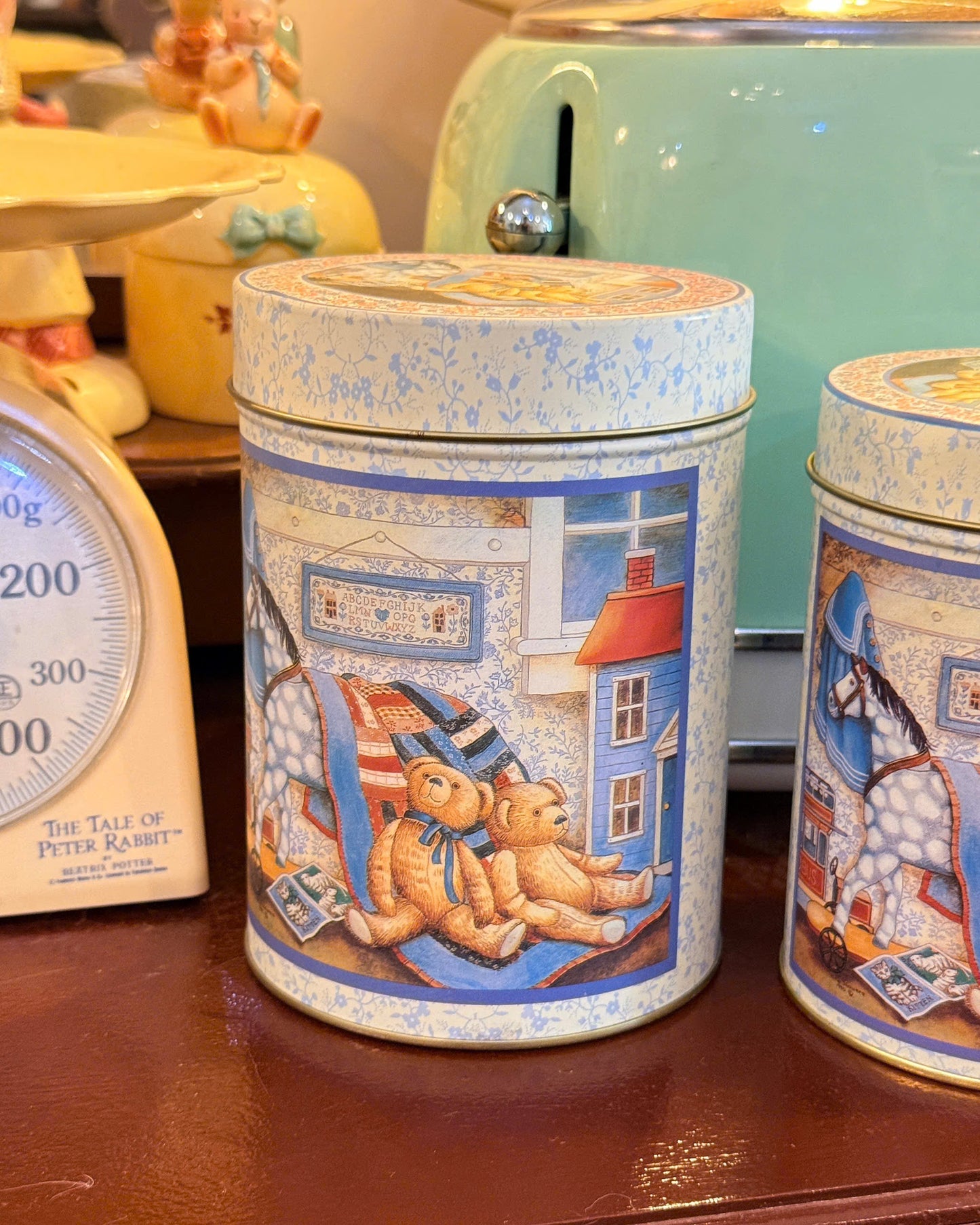 Set Vintage Teddy Toy Box