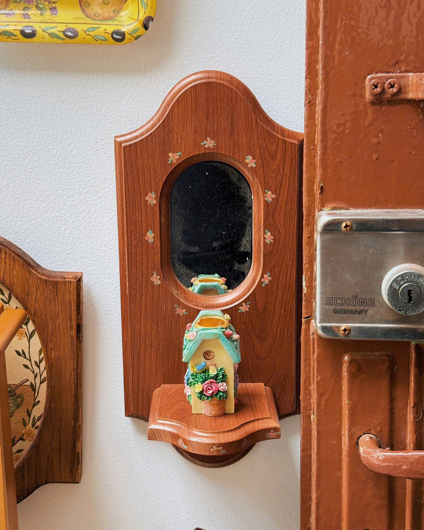Vintage Floral Shelf Mirror