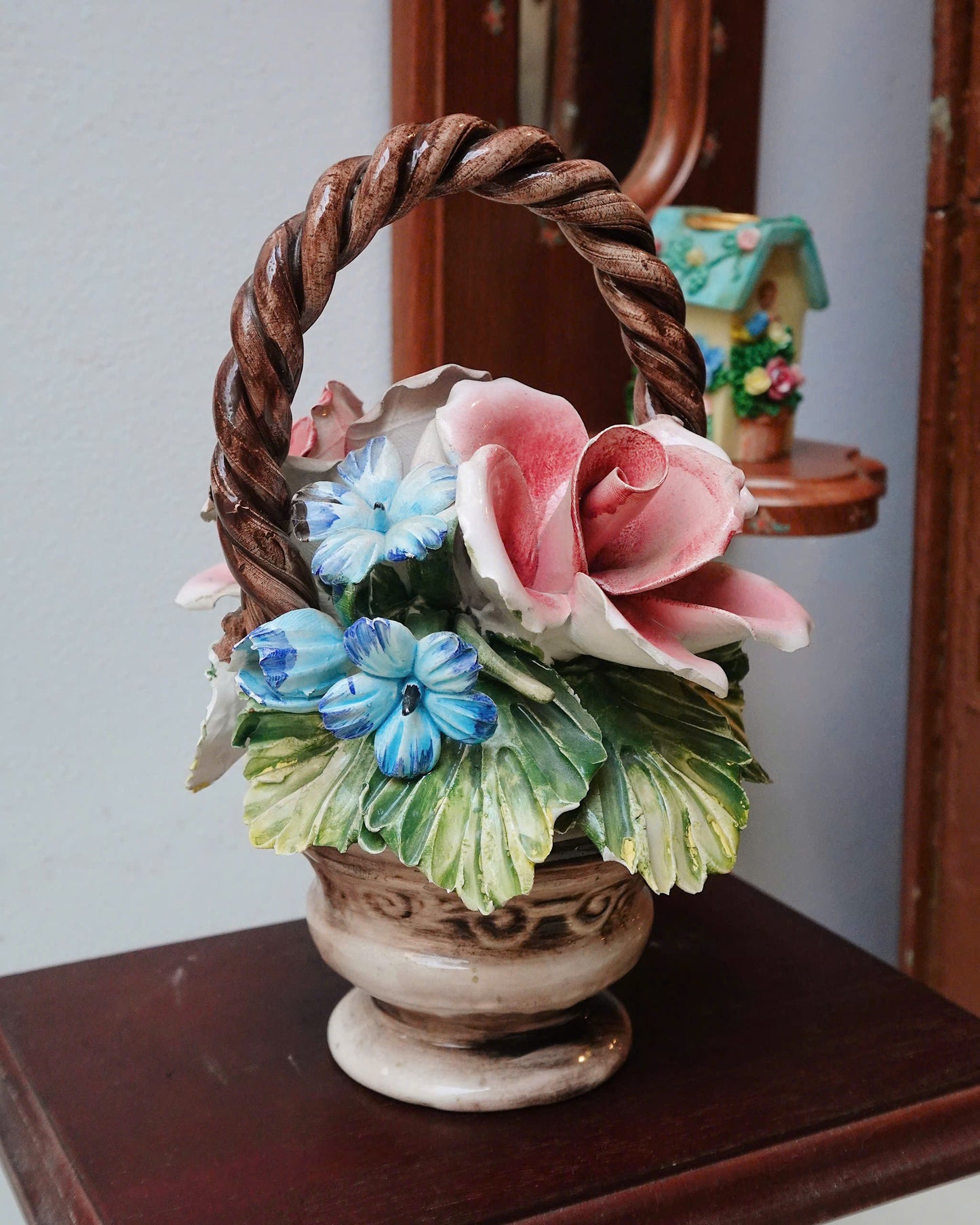 Vintage Blossom Bouquet Basket
