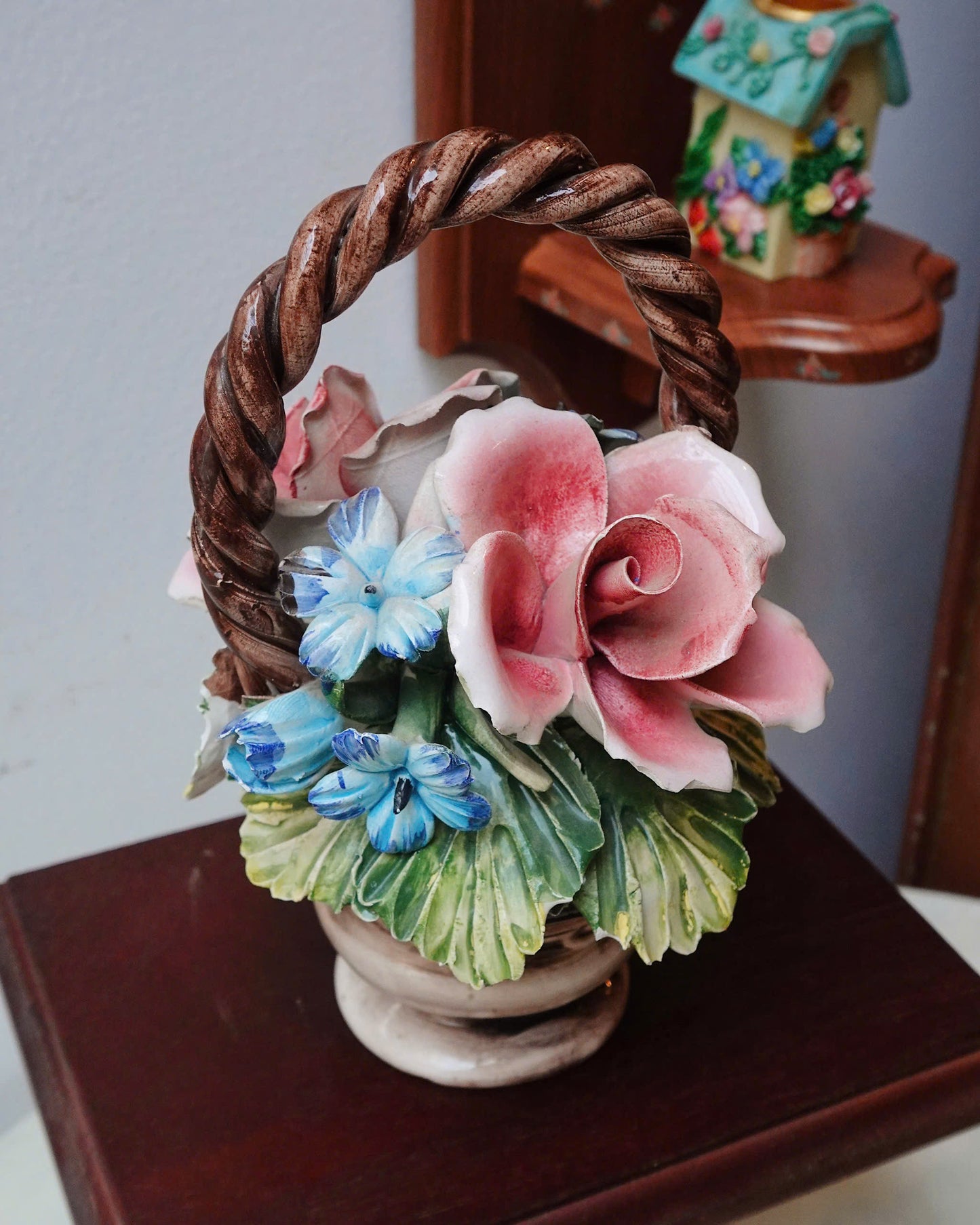 Vintage Blossom Bouquet Basket