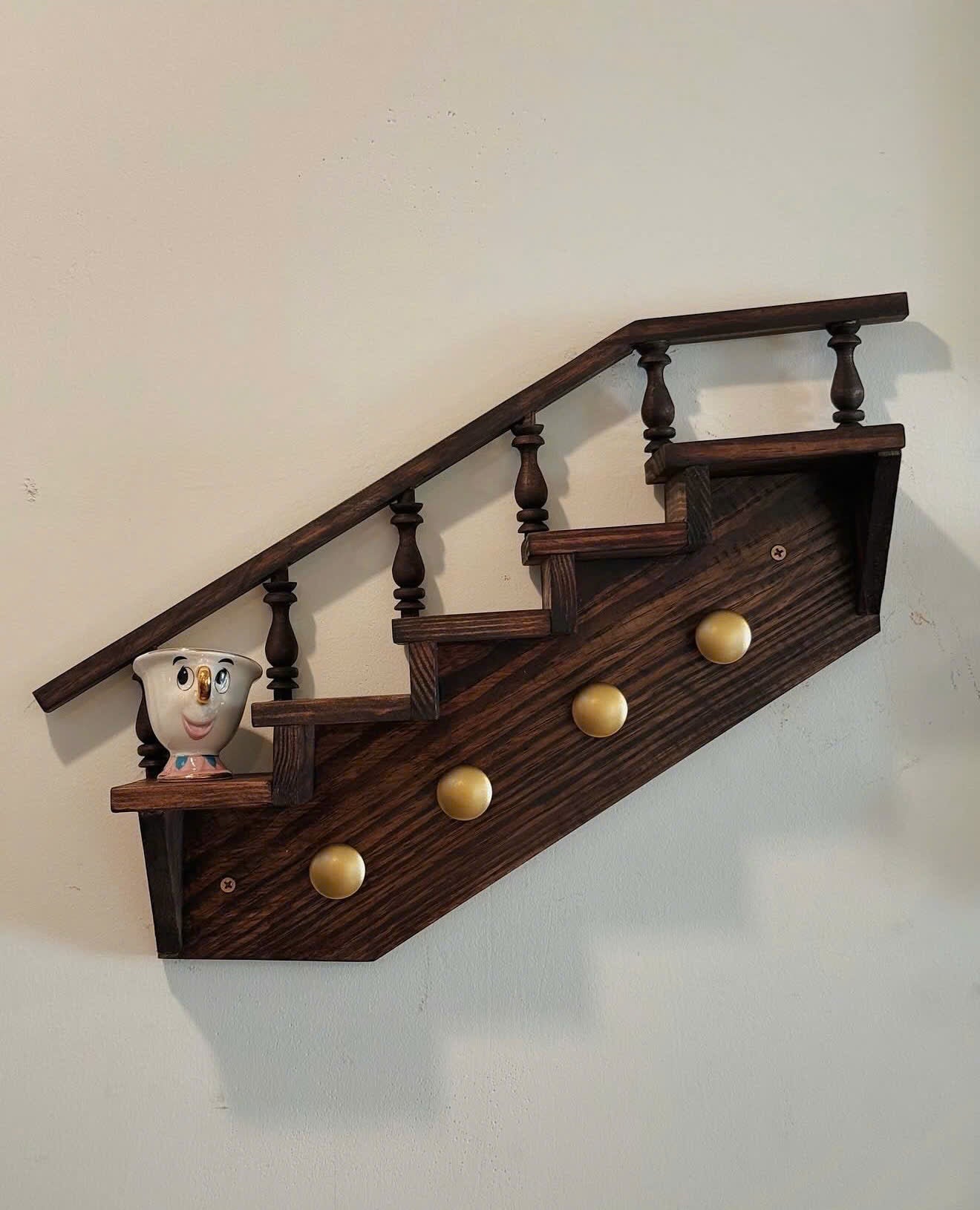 Vintage Stairway Wall Shelf