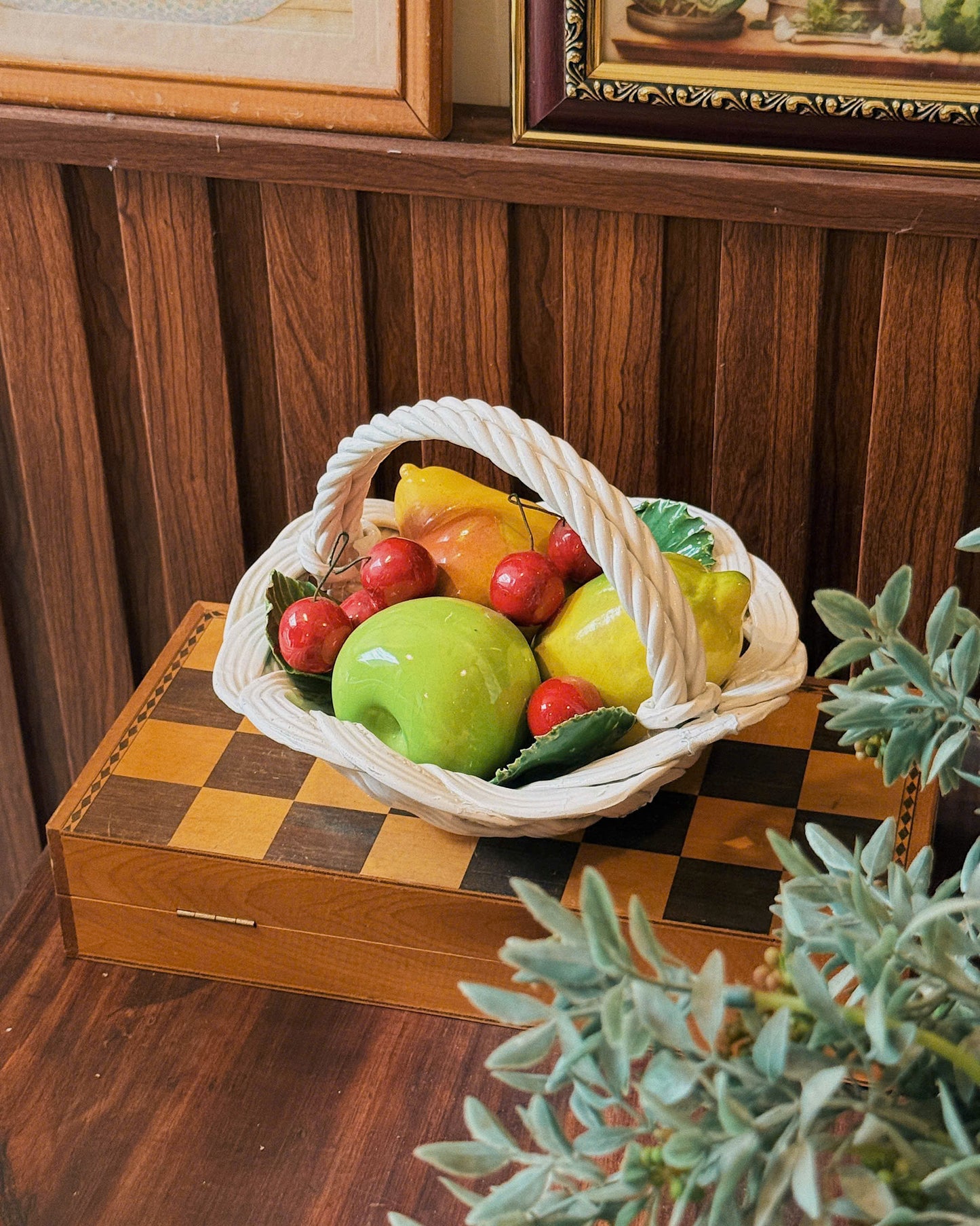 Vintage Ceramic Fruit Basket